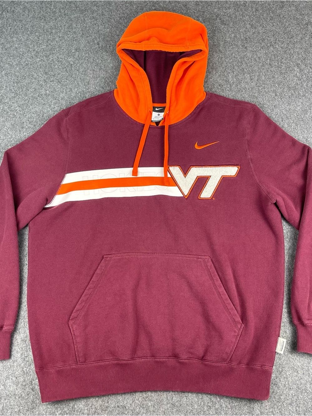 Y2K Nike VT Virginia Tech Hokies Hoodie Mens Medium Baggy
